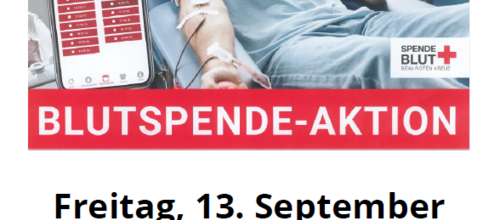 Plakat Blutspende in Lieskau am 13. September 2024