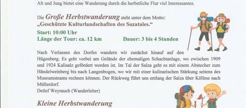 Aushang Herbstwanderung