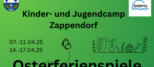 Plakat Osterferienspiele 2025 im Kinder- und Jugendcamp