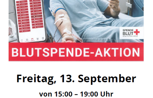 Plakat Blutspende in Lieskau am 13. September 2024
