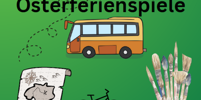 Plakat Osterferienspiele 2025 im Kinder- und Jugendcamp